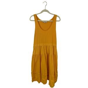 LOFT Orange Ribbed Babydoll Midi Dress Women’s 14 — Cottagecore Boho